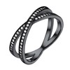 Womens Black X Cross Thumb Rings Size 11 Sterling Silver