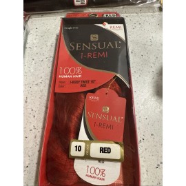 Sensual i-Remi Human Hair Weaving, Style: I-Body Twist 10” Red