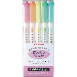 118010 Mild Liner Highlighter (5 Colors/ZEBRA) / 118010마일드 라이너 형광펜(5색ZEBRA)