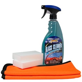 Gliptone Glass Cleaner Kit, Streak-Free Shine, Ammonia-Free, Quick Drying, Includes Glass Cleaner, Glipscrub Sponges & Softouch Waffle Microfiber Towels, Safe on Tint & Hard Surfaces