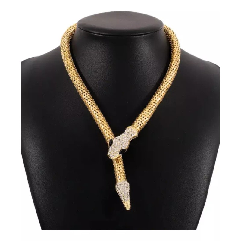 Ar vibora Collar Víbora Finos Cristales Elegante Y Glamour Tendencia