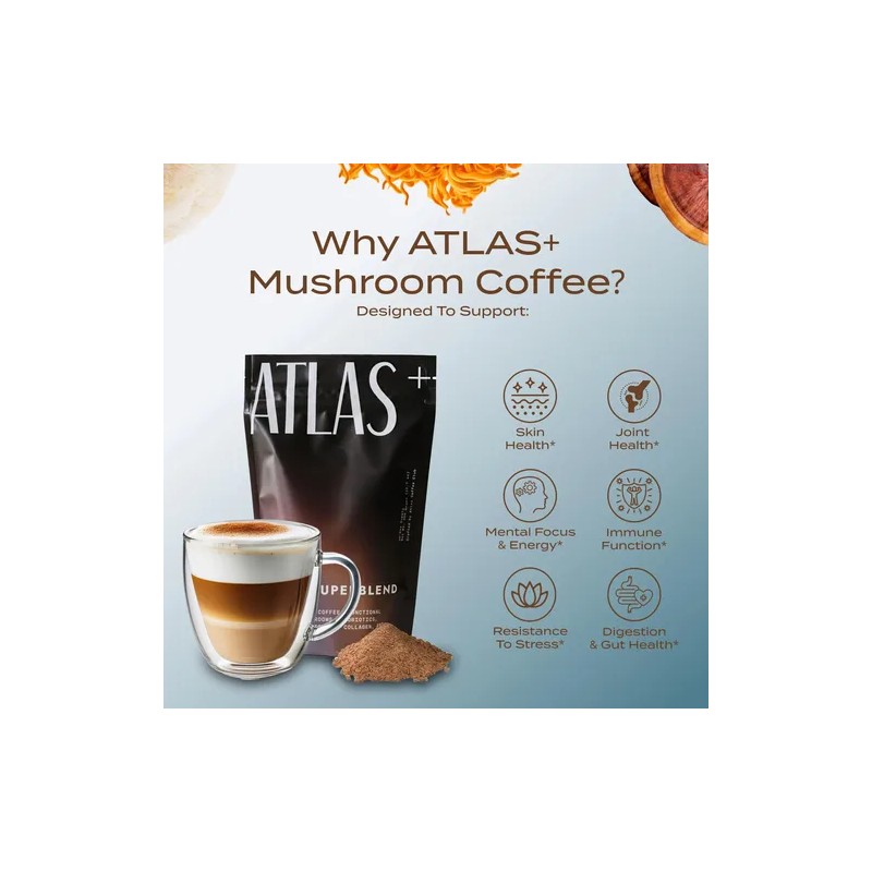 Atlas Superblend Café De Hongos Con Colágeno Y Probióticos