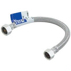 Eastman 16 Inch Flexible Faucet Connector Supply Line, Stainless Steel Braided Hose, 1/2 Inch FIP Outlet x 1/2 Inch Compression Inlet Connection, 48026