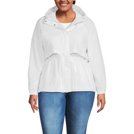 Lands' End Women's Squall Packable Rain Jacket Large White