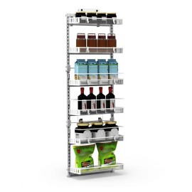 Pantry Organizer 6 Tier Metal Shelf 10LBS Capacity Easy Install Kitchen Storage Freestanding Minimalist Design Black/WhiteColor: black