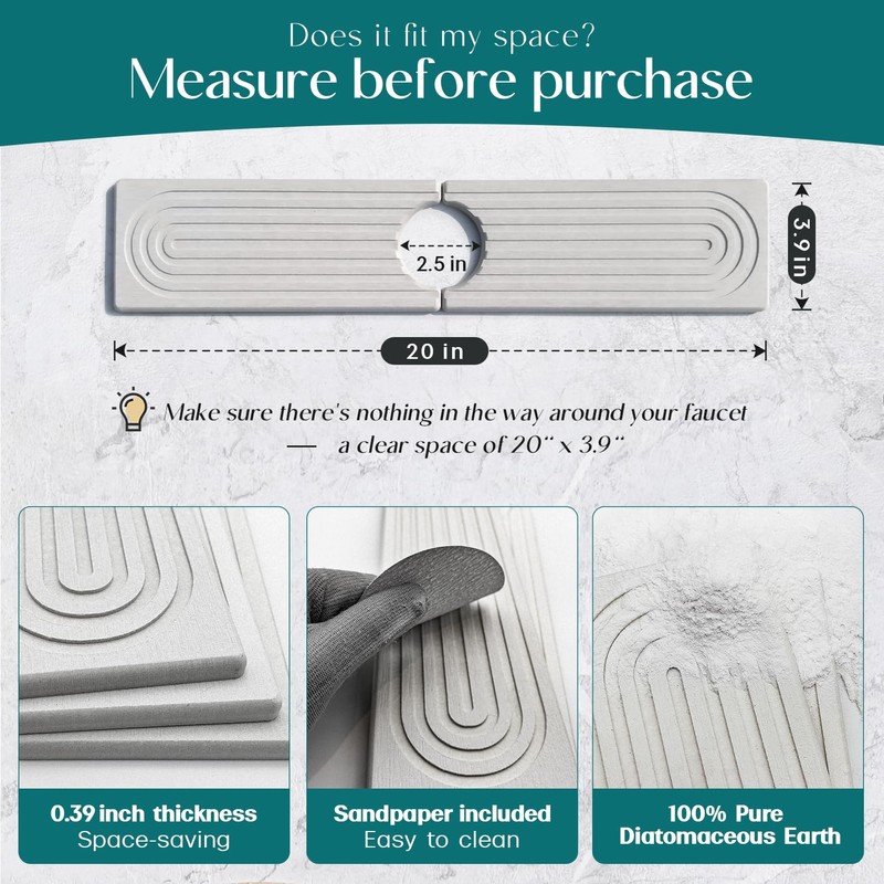 Diatomite Sink Protector for Kitchen Sink - 20 Inch Durable