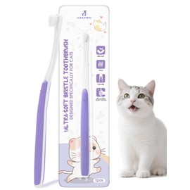 VVHOMIFE Cat Toothbrush for Kitten Teeth Cleaning – Soft Bristle Cat Dental Brush Set with Compact Head – Gentle Oral Care Tool for Daily Brushing Routine, Loved by Vets and Fur Babies