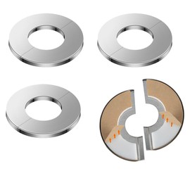 TEOZBLU Set of 4 Heating Pipe Rosette Cover Water Clock Cover Rosette Stainless Steel Pipe Sleeves Heating Pipe for Shower Fittings, Taps, Radiators