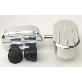 espeedpro21 Finned Oval Polished Aluminum Valve Cover Air Breather PCV Valve Combo Nostalgia