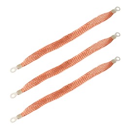 QWORK 11.4" Universal Automotive Heavy Duty Engine Braided Copper Ground Strap 3 PCS