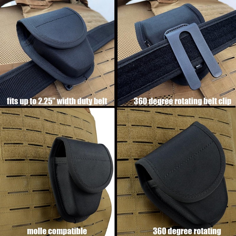 ROCOTACTICAL Molded Handcuff Case w/360 Degree Rotating Belt Clip, Hidden