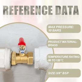 Bwintech 4 Pcs 3/8" Female BSP to 3/8" Female BSP Heavy Duty Brass Mini Ball Valve 180 Degree Shut Off Switch Operation Handle Valve Pipe Fittings