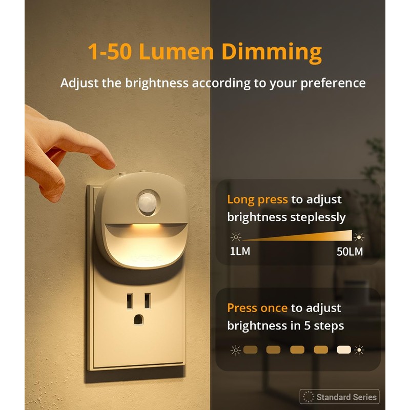 Lyridz Night Lights Plug Into Wall, Dusk to Dawn Sensor,