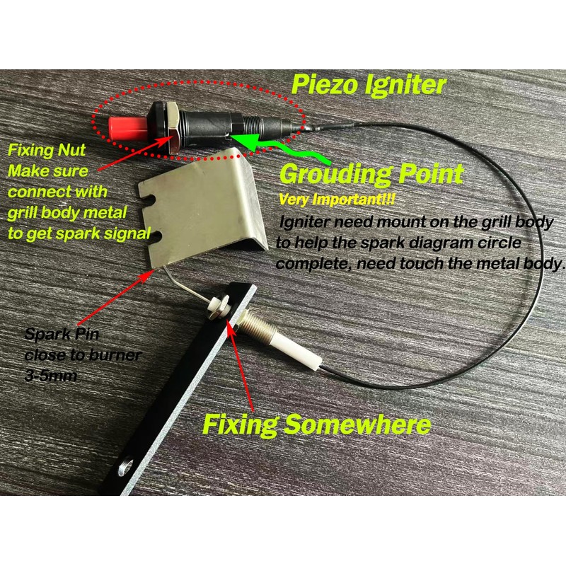 MENSI 11.8” Universal LP Propane Natural Push Button Piezo Igniter