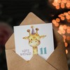 Artery8 11th Birthday Card Cute Baby Giraffe in Party Hat