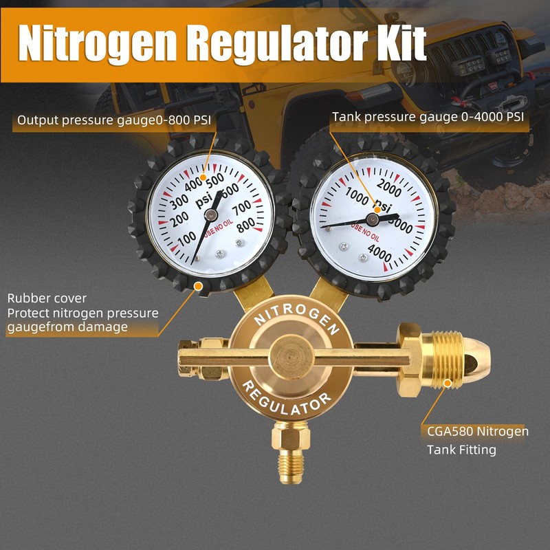 LTIENBST 4000Psi Nitrogen Regulator Kit Nitrogen Shock Fill Tool Compatible