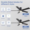 Goniyado 52" Low Profile Ceiling Fans with Lights and Remote,Black