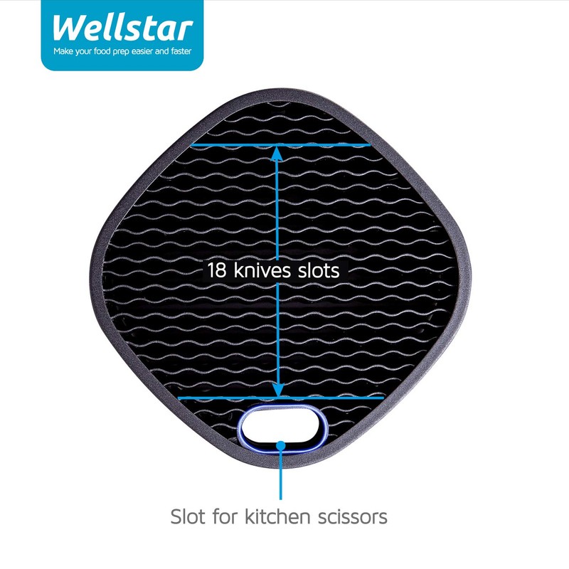 WELLSTAR Universal Knife Block Holder, Stainless Steel Knife Stand Without