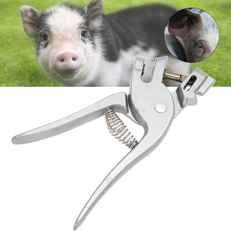 Stainless Steel Livestock Pig Punch Marking Ear Canal Pliers for