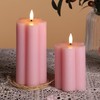 Girimax Pink Flameless Pillar Candles with Remote, Flickering LED Wax