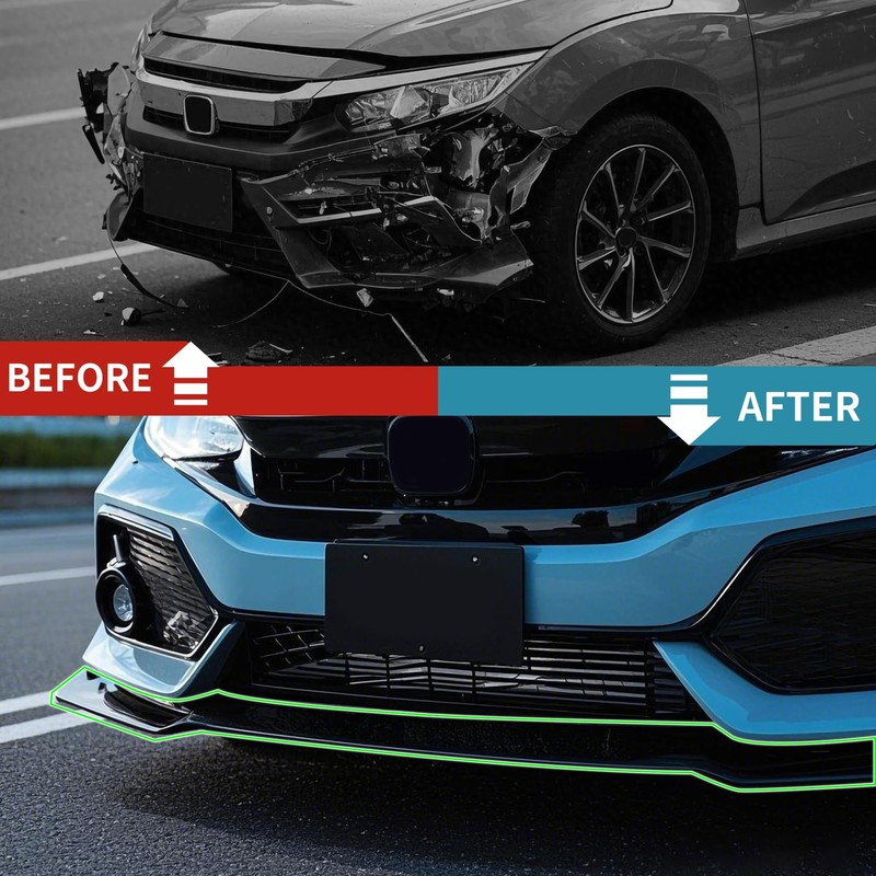 Kojem 3Pcs Front Bumper Lip Compatible with 2016-2021 Honda Civic