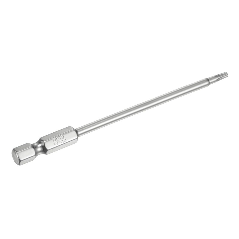 sourcing map T10 Security Torx Bit 1/4" Hex Shank 4"