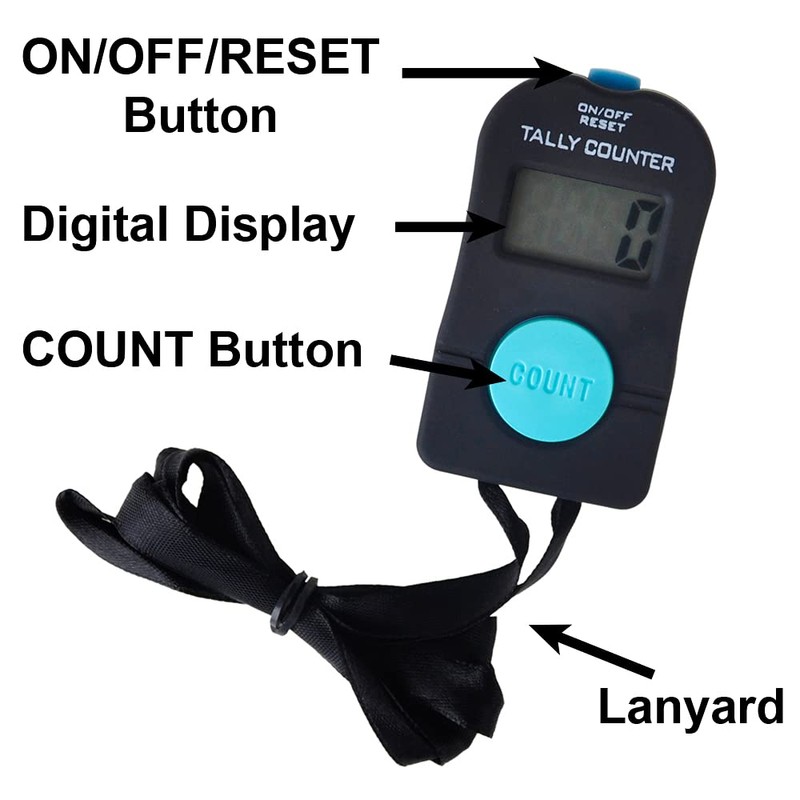TOPTIE Electronic Hand Tally Counter, Digital Golf/Fish/People Number Counter Clicker