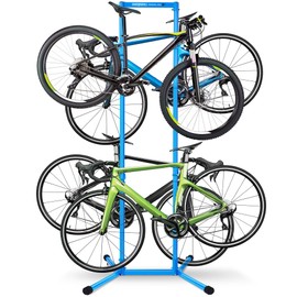 GOEHNER's 4 Bike Storage Rack Garage (Max. 240LBS), 4 Bicycle Indoor Standing Bike Rack, Height Adjustable for Road Mountain Bicycles