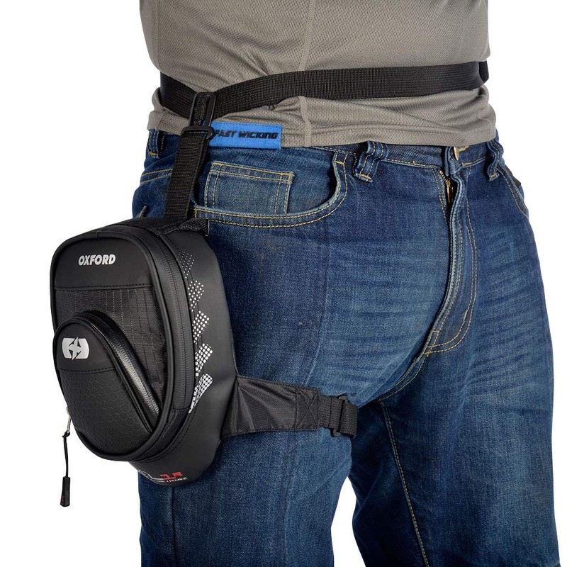 Oxford L1R Deluxe Sports Motorcycle Leg Bag Black