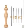 Lampstop Punch Needle Kit 1.6mm-2mm-2.5mm-3.5mm-5mm Metal Tubes Wooden Punch Needle