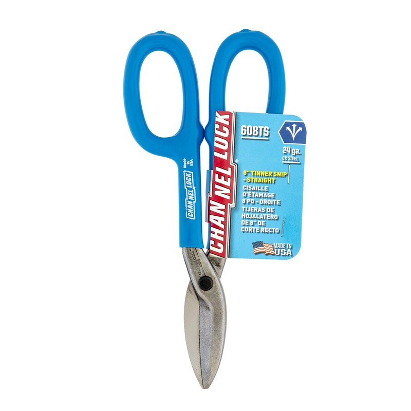 Channellock Tinner Snips 608TS - Straight Cut, High Carbon Steel