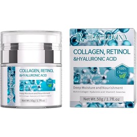 100% Organic Collagen, Retinol & Hyaluronic Acid Face Cream, Face Moisturising Cream with Vitamin E & Green Tea Extract, Day and Night Anti-Ageing Cream for Women and Men, for All Skin Types