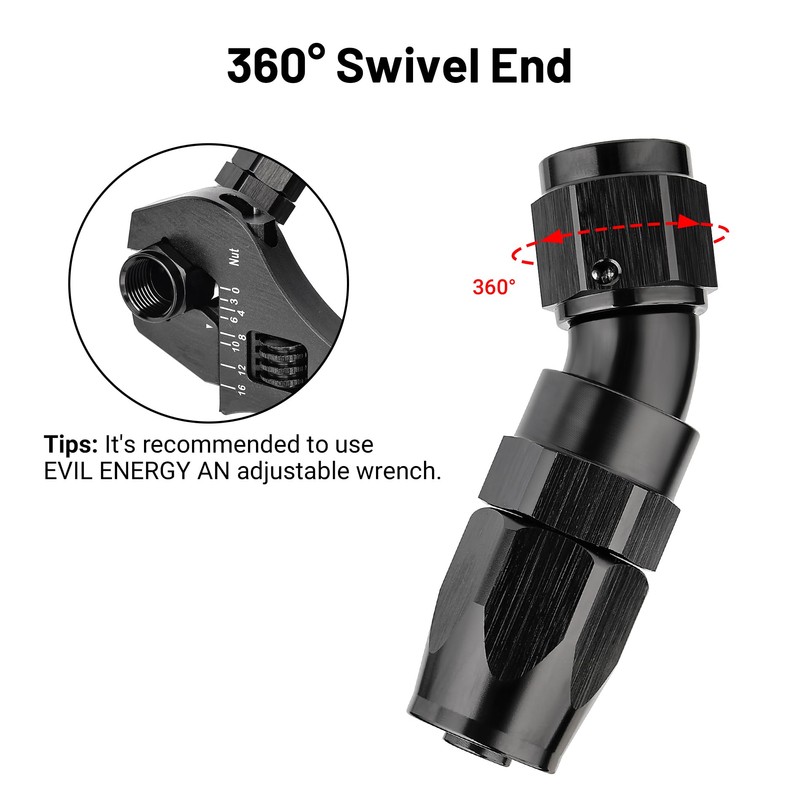 EVIL ENERGY 6AN 30 Degree One Piece Full Flow Hose