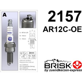 BRISK Premium Racing AR12C-OE 2157 Zündkerzen, 4 Stück