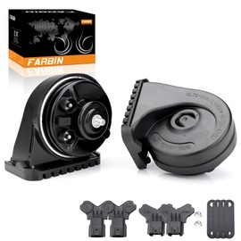 FARBIN Car Horn Compatible with Hyundai/Kia. 12V Waterproof Auto Horn Loud High/Low Tone Electric Snail Horns with Protective Grill (black horn with plug for Hyundai)