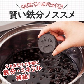 Como Life Smart Iron Recommendation, Easy Mineral Supplement, Rust Resistant, Long Lasting, Cooking, Coloring, Approx. 2.0 x 2.0 x 0.5 inches (5 x 5 x 1.2 cm), New Year, Made in Japan, Brown