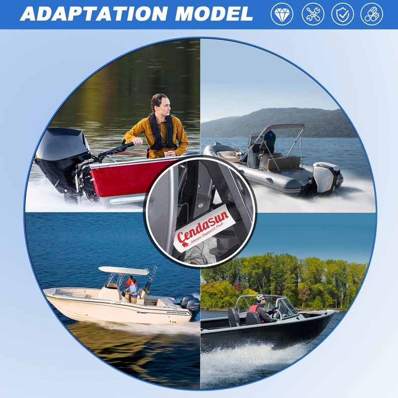 Outboard Transom Saver Trailering Support and Steer Stops, Wedge Outboard