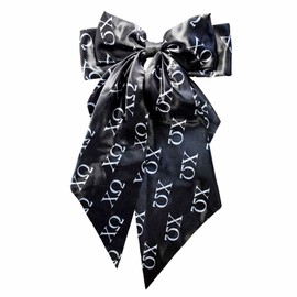 Sorority Shop Chi Omega Hair Bow, Large Polyester Greek Letters Hair Bow with Metal Clip, Chi Omega Sorority Accessory