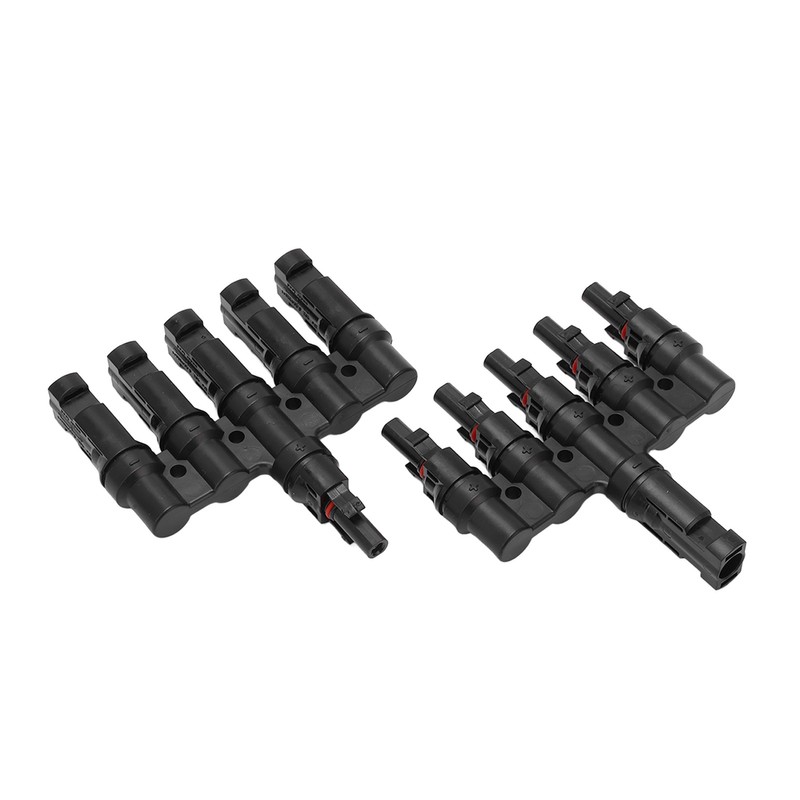 1 Pair Solar Panel Connector T Branch Cable Splitter Coupler