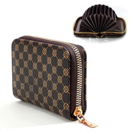 Cartera para Hombre para Tarjetas de Crédito, Cartera Mujer Pequeña con 9 Ranuras para Tarjetas y 2 Espacios para Monedas, Contiene Tarjetas Crédito, Efectivo y Cambio, Billetera Hombre.(Café)