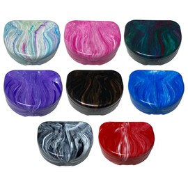 Sedroc Marble Mouthguard Case with Snap Lid (Red/White)