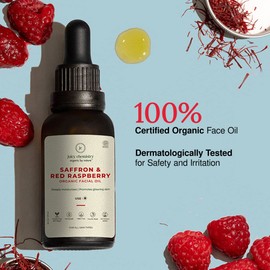 Juicy Chemistry - Certified Organic & 100% Natural Facial Oil w/Saffron & Red Raspberry for Moisturizing & Anti-Ageing Control (30ml)
