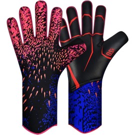 QUICARD Goalkeeper Gloves, Professional Football Gloves Children in Sizes 6/7/8/9/10, Strong Receiver for Men, Boys, Teenagers, Adults, Children (Red, 7)