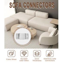 8 Pack Sectional Couch Connector, Universal Sectional Sofa Connector Couch Bracket with Screws Interlocking Furniture Connector by Podoy