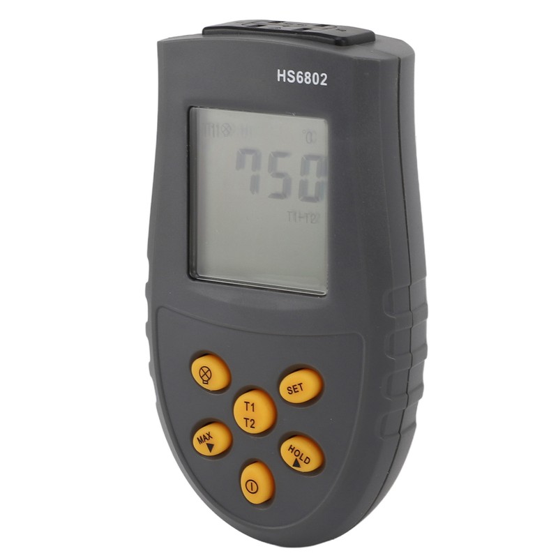 HS6802 Dual Channel Digital Thermometer Handheld High Accuracy LCD Display