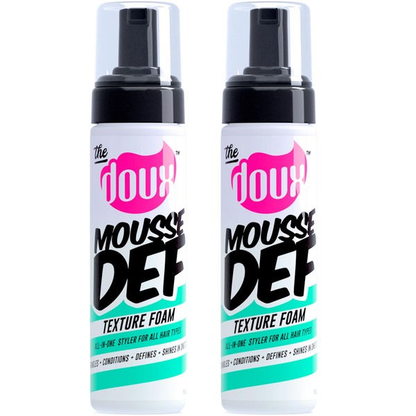 The Doux Mousse Def Texture Foam, Multi-Use Mousse Hair Foam to Style, Condition, Define, Volumize, and Add Shine - 7oz, 2 Pack