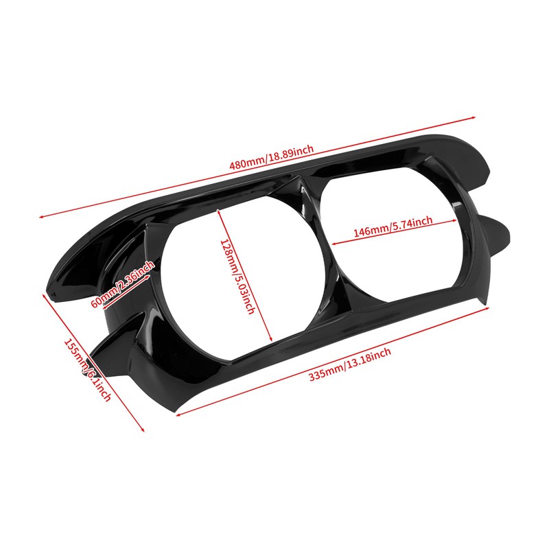 HDBUBALUS Motorcycle Headlight Trim Ring Cover Dual Headlamp Bezel Fit