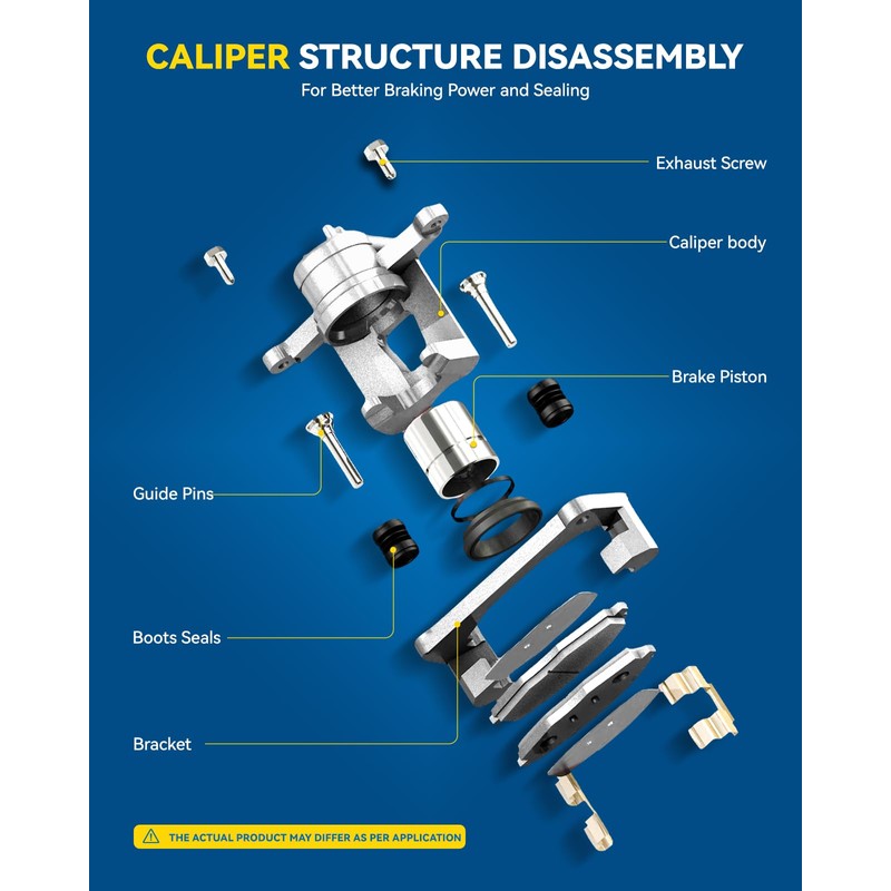 PHILTOP Rear Right Brake Caliper Compatible with 2012-2017 Rio, 19-B6810