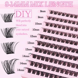 SLSXNL Natural Wispy Lash Clusters 9-14MM D Curl Eyelash Clusters 9mm 10mm 12mm 14mm False Eyelashes Cluster Eyelash Extensions 120pcs