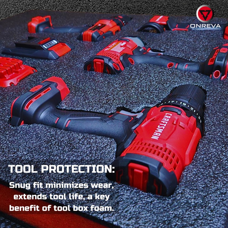 ONREVA Tool Box Foam, 1PC 54x22x3 inch, Foam Inserts for